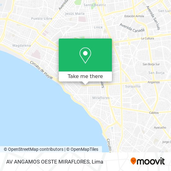 AV  ANGAMOS OESTE MIRAFLORES map