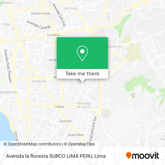 Avenida la floresta SURCO LIMA PERU map