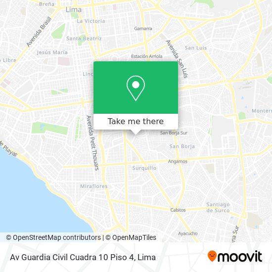 Av  Guardia Civil Cuadra 10 Piso 4 map