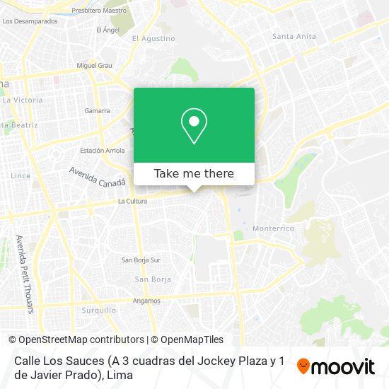 Mapa de Calle Los Sauces (A 3 cuadras  del Jockey Plaza y 1 de Javier Prado)