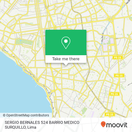 Mapa de SERGIO BERNALES 524  BARRIO MEDICO  SURQUILLO