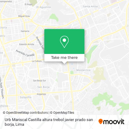Urb  Mariscal Castilla   altura trebol javier prado san borja map
