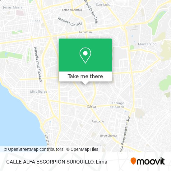 CALLE ALFA ESCORPION SURQUILLO map