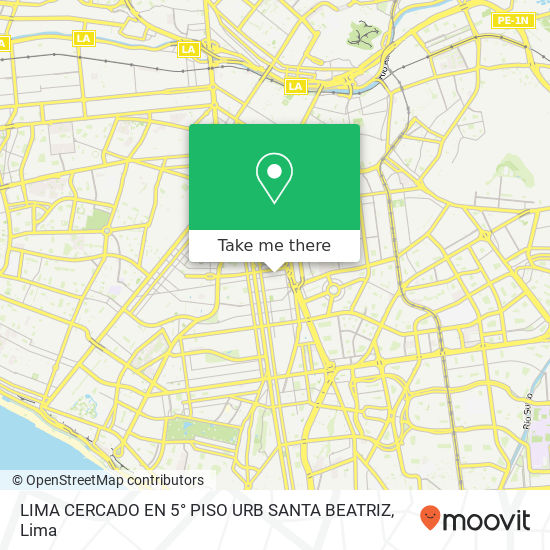 LIMA CERCADO   EN  5° PISO  URB  SANTA BEATRIZ map