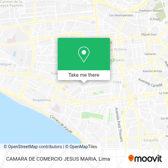 CAMARA DE COMERCIO   JESUS MARIA map