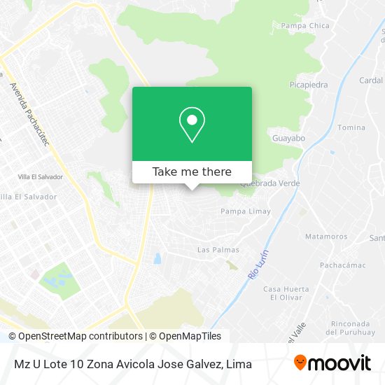 Mz U  Lote 10 Zona Avicola  Jose Galvez map