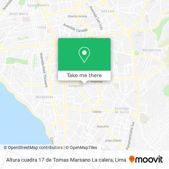 Mapa de Altura cuadra 17 de Tomas Marsano   La calera