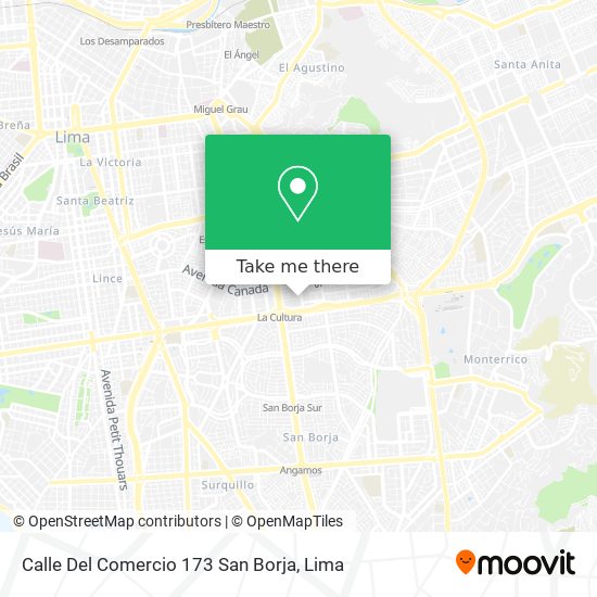 Calle Del Comercio 173 San Borja map