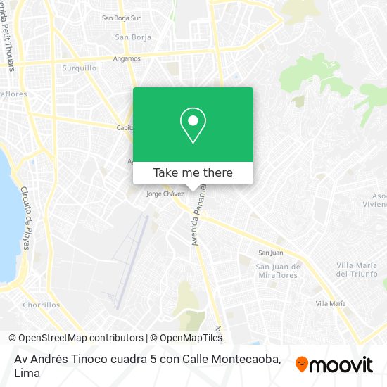 Av  Andrés Tinoco cuadra 5 con Calle Montecaoba map