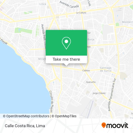 Mapa de Calle Costa Rica