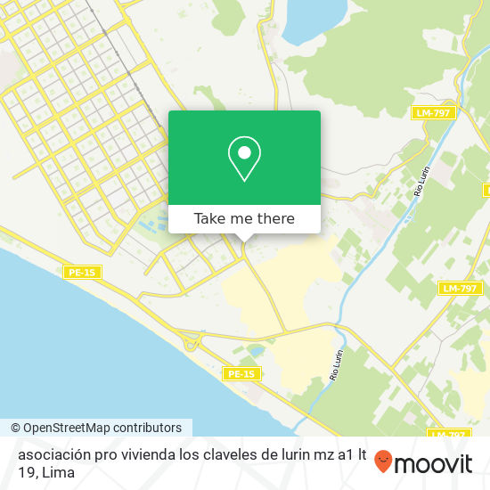 asociación pro vivienda los claveles de lurin mz a1 lt 19 map