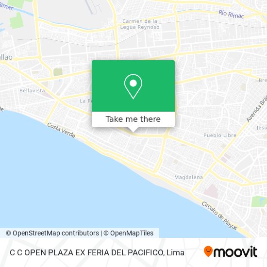 Mapa de C C  OPEN PLAZA  EX FERIA DEL PACIFICO