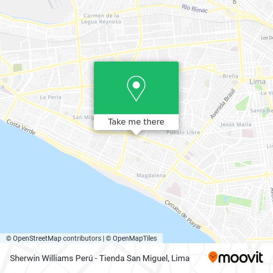 Sherwin Williams Perú - Tienda San Miguel map