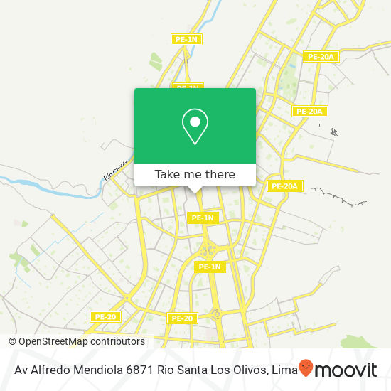 Av Alfredo Mendiola 6871 Rio Santa Los Olivos map