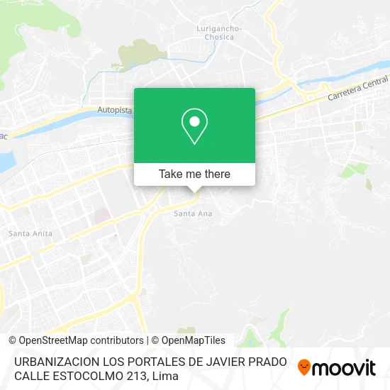 Mapa de URBANIZACION LOS PORTALES DE JAVIER PRADO CALLE ESTOCOLMO 213