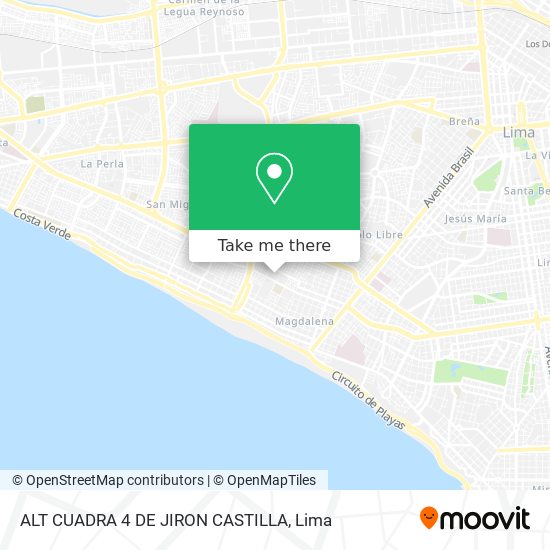 ALT   CUADRA 4 DE JIRON CASTILLA map