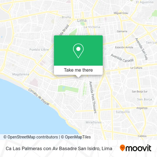 Mapa de Ca  Las Palmeras con Av  Basadre   San Isidro