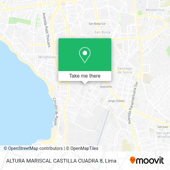 Mapa de ALTURA MARISCAL CASTILLA CUADRA 8