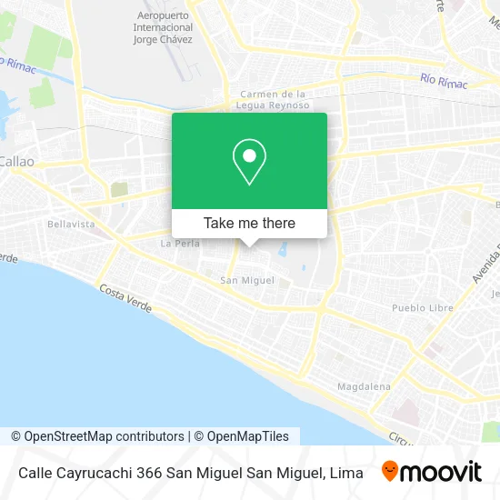 Mapa de Calle Cayrucachi 366   San Miguel  San Miguel