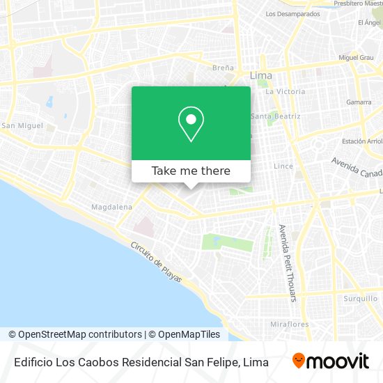 Mapa de Edificio Los Caobos  Residencial San Felipe