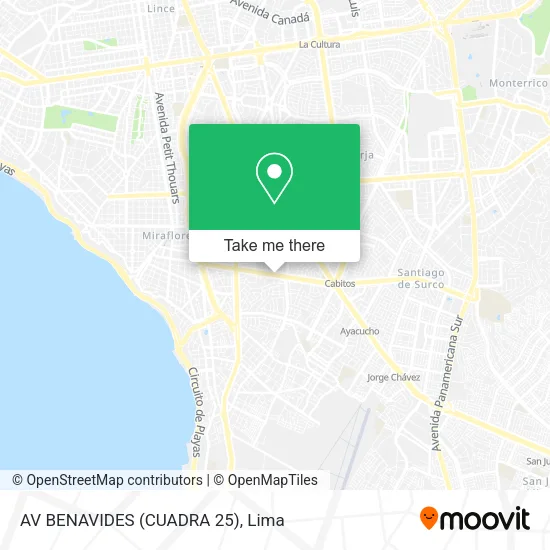 AV  BENAVIDES (CUADRA 25) map