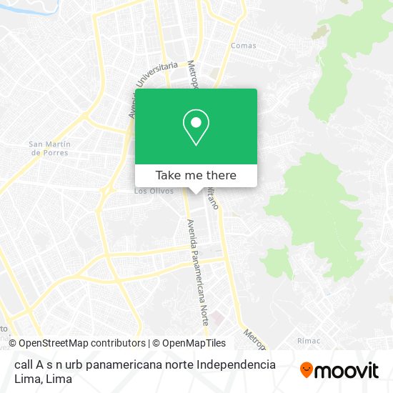 call A s n urb  panamericana norte  Independencia  Lima map