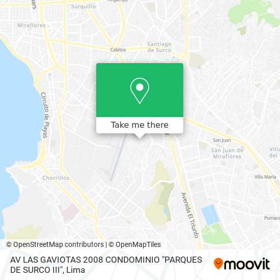 AV  LAS GAVIOTAS 2008 CONDOMINIO "PARQUES DE SURCO III" map