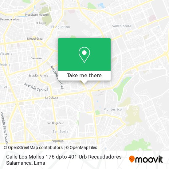 Calle Los Molles 176  dpto  401  Urb  Recaudadores  Salamanca map