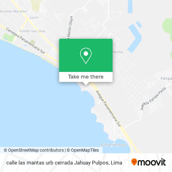 calle las mantas  urb cerrada Jahuay  Pulpos map