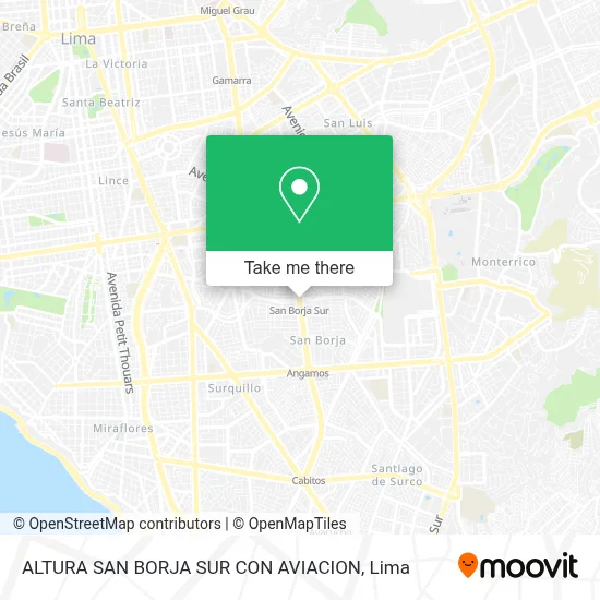ALTURA SAN BORJA SUR CON AVIACION map