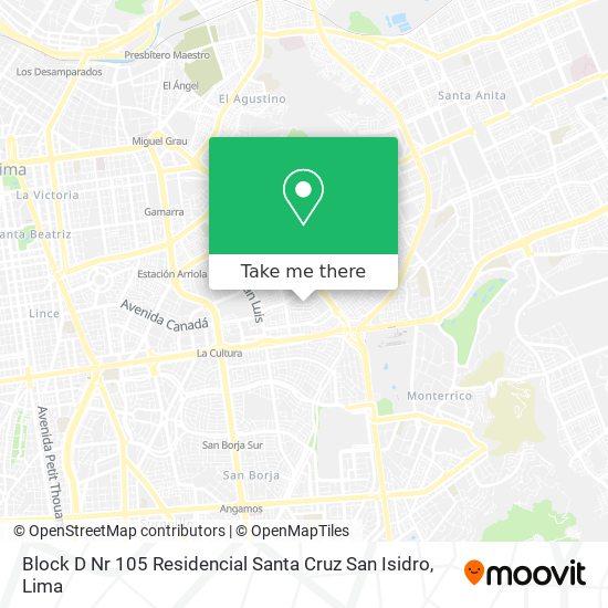 Block D   Nr  105 Residencial Santa Cruz  San Isidro map