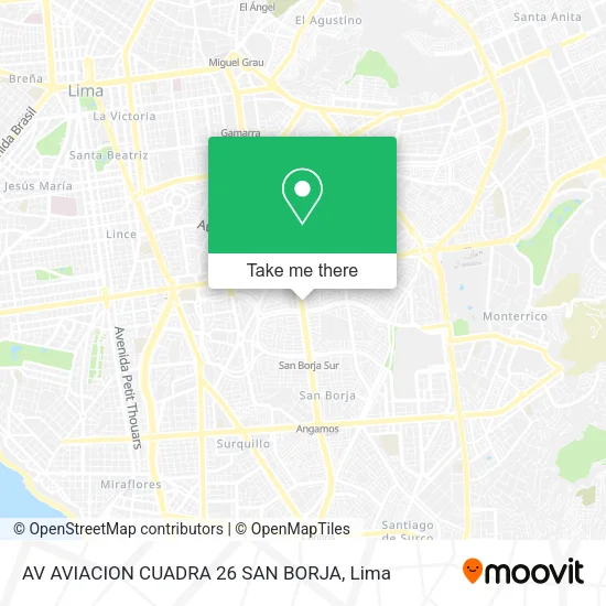 Mapa de AV  AVIACION CUADRA 26  SAN BORJA