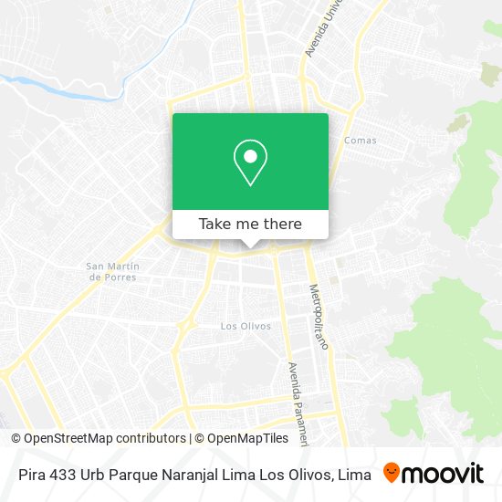 Pira 433   Urb  Parque Naranjal  Lima   Los Olivos map