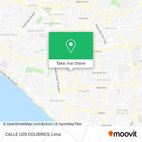 CALLE LOS COLIBRIES map