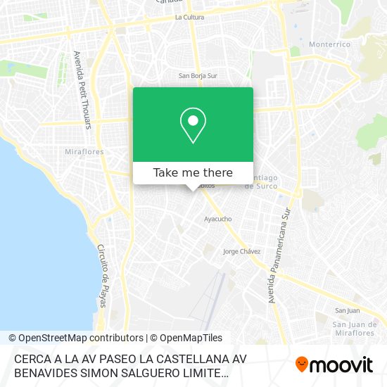 CERCA A LA AV  PASEO LA CASTELLANA  AV  BENAVIDES SIMON SALGUERO LIMITE MIRAFLORES map