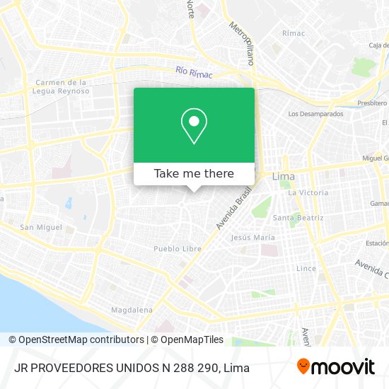 JR PROVEEDORES UNIDOS N 288 290 map