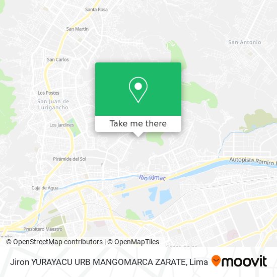 Jiron YURAYACU URB MANGOMARCA ZARATE map