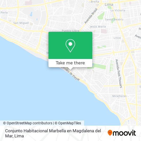 Conjunto Habitacional Marbella en Magdalena del Mar map
