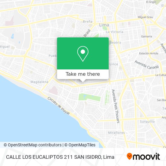 Mapa de CALLE LOS EUCALIPTOS 211  SAN ISIDRO