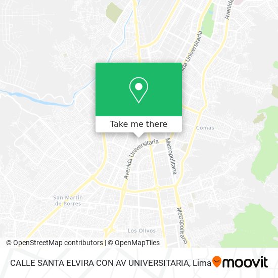 CALLE SANTA ELVIRA CON AV  UNIVERSITARIA map