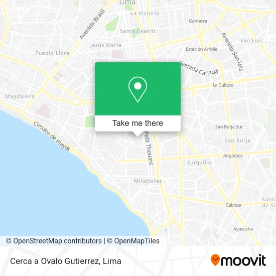 Mapa de Cerca a Ovalo Gutierrez