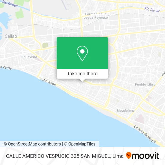 Mapa de CALLE AMERICO VESPUCIO 325  SAN MIGUEL