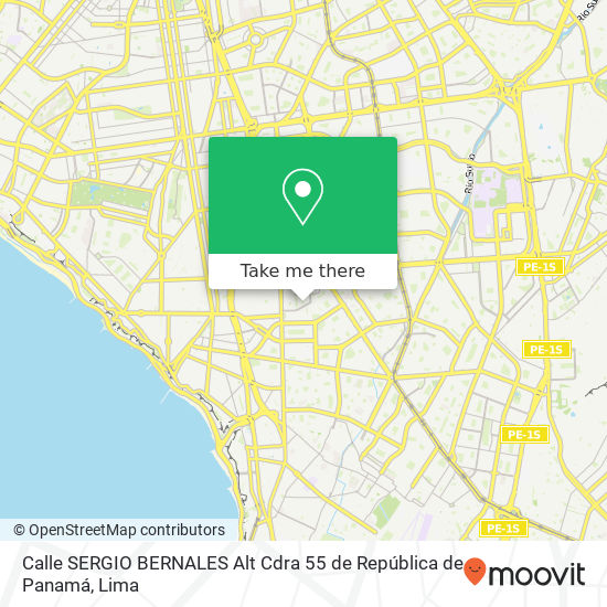 Calle SERGIO BERNALES   Alt  Cdra  55 de República de Panamá map