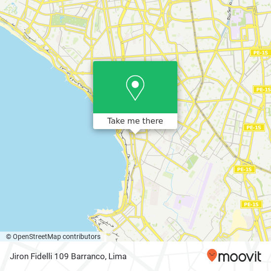 Jiron Fidelli 109 Barranco map