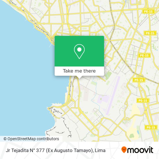 Jr  Tejadita N° 377 (Ex   Augusto Tamayo) map