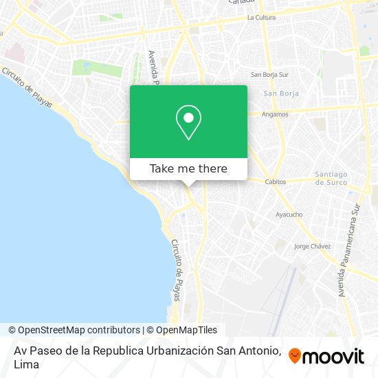 Av  Paseo de la Republica  Urbanización San Antonio map