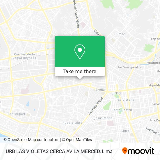 Mapa de URB  LAS VIOLETAS CERCA AV  LA MERCED