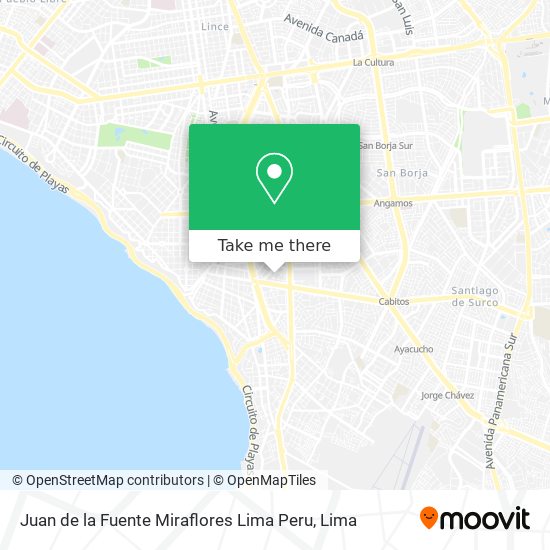 Mapa de Juan de la Fuente  Miraflores  Lima  Peru