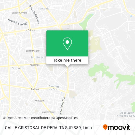 CALLE CRISTOBAL DE PERALTA SUR 389 map