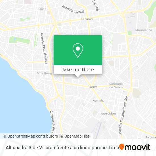 Alt  cuadra 3 de Villaran frente a un lindo parque map